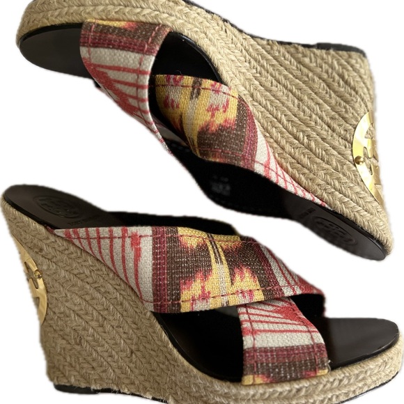 New Tory Burch Kristen Espadrille Wedge Canvas Sandals Size
9 - Picture 4 of 7